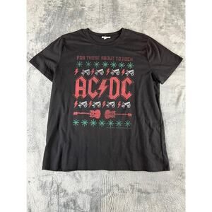 mens ACDC shirt black For Those About to Rock missing tag medium excellent cond